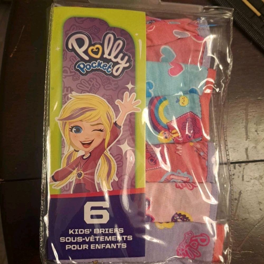 Brand New Pack Of Polly Pocket Themed  Kids Hipsters Underwear. Size 4